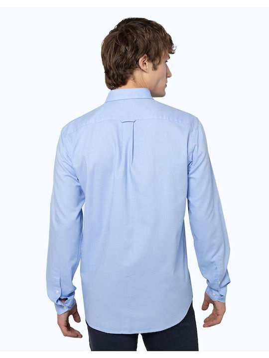 Дълъг ръкав Памучен Риза Едноцветен Light Blue