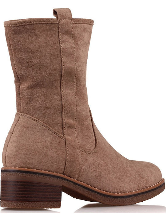 Wildleder Stiefeletten Damen Beige