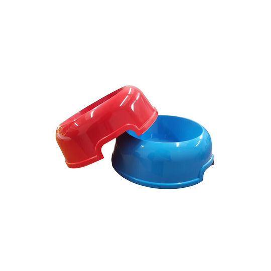 Ferplast Plastic Bowl Food for Dog & Cat with Base 2x 600ml in Red Color