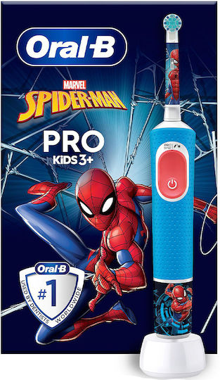 Oral-B Vitality Pro Children's Electric Toothbrush with Chronograph for 3+ Years Spiderman with Travel Case