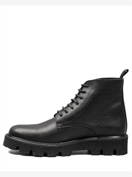 Vice Men's Leather Military Boots Black