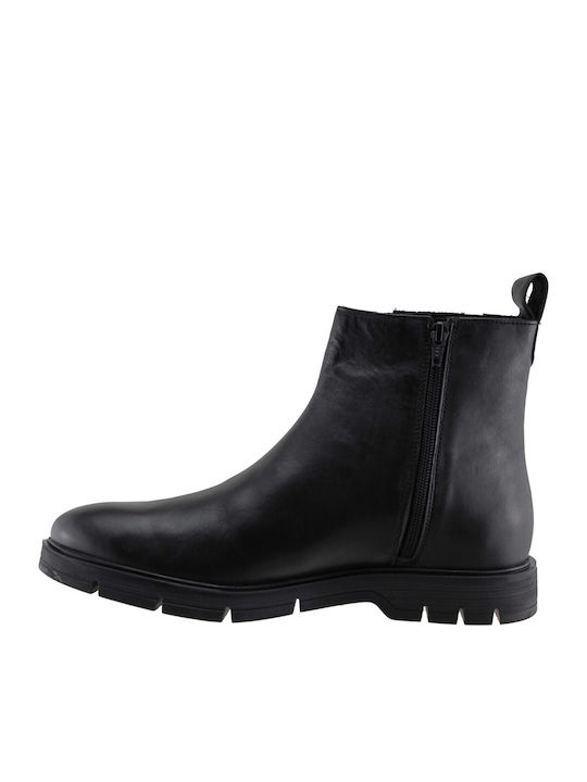 Leder Schwarz Herrenstiefel mit Reißverschluss