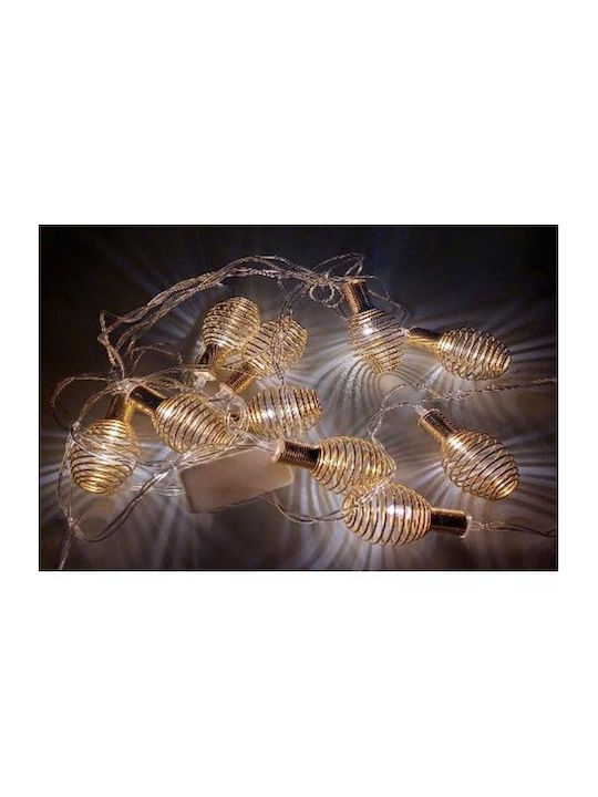 20 Christmas Lights LED White Battery in String