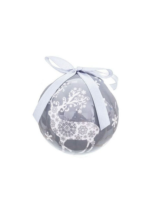 BigBuy Weihnachtshänger Kugel Ornament Papier Silber 7.5cm Set 14Stück S8803747