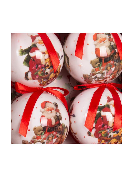 BigBuy Weihnachtshänger Kugel Ornament Papier Rot 7.5cm S8803530