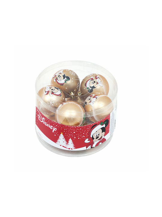 Mickey Mouse Clubhouse Christmas Plastic Ball Ornament Gold 6cm