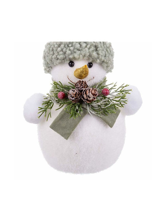 BigBuy Christmas Plastic Snowman Ornament White 13x18cm