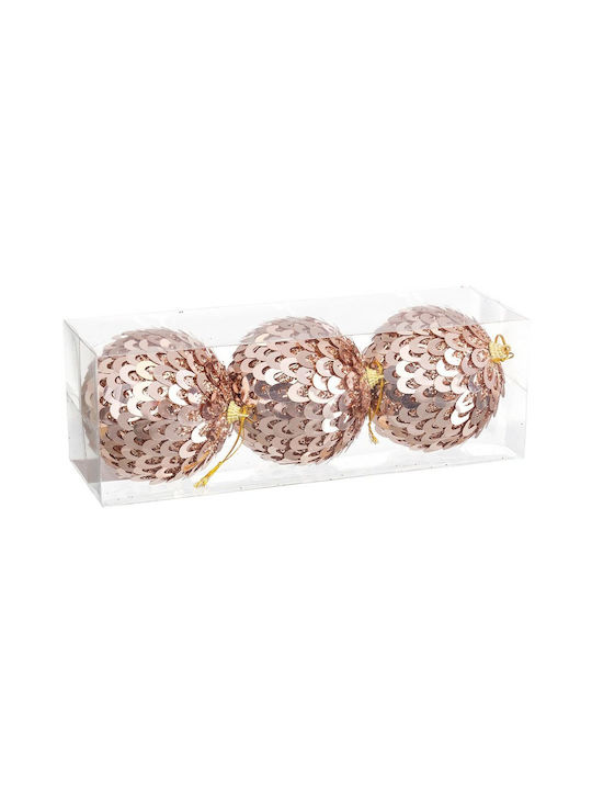 BigBuy Christmas Plastic Ball Ornament 10cm 3pcs