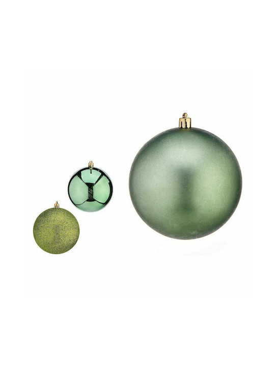 Krist+ Christmas Plastic Set Ornaments Green 11x10cm 12pcs