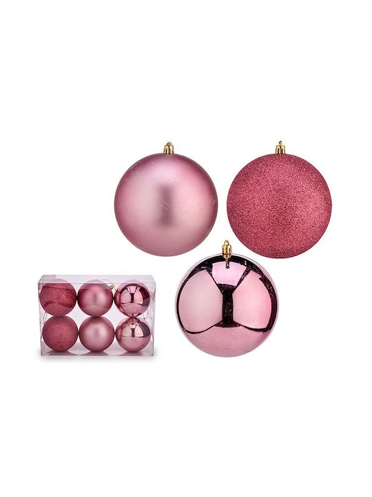 Krist+ Weihnachtshänger Satz Plastik Rosa 6cm 6Stück