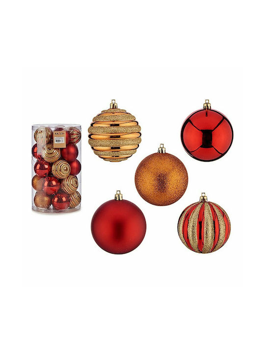 Krist+ Christmas Plastic Set Ornaments Red 8cm 4pcs