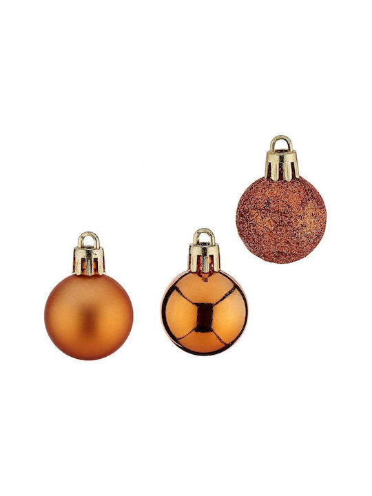 Krist+ Christmas Plastic Ball Ornament Orange 3cm 12pcs