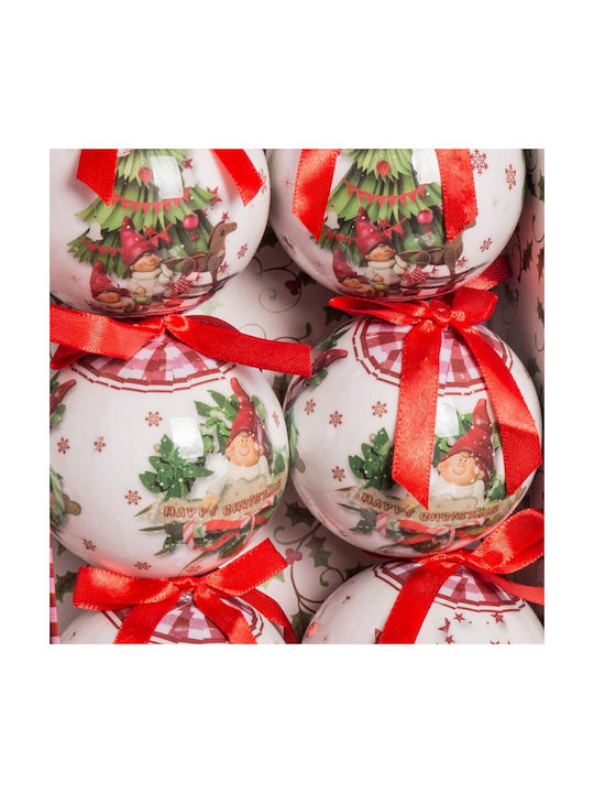 BigBuy Christmas Paper Ball Ornament Red 7.5cm