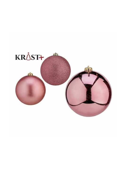 Krist+ Christmas Plastic Set Ornaments Pink 12pcs