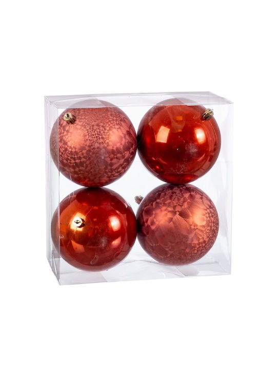 BigBuy Weihnachtshänger Kugel Ornament Plastik Kupfer 10cm Set 4Stück S8803932