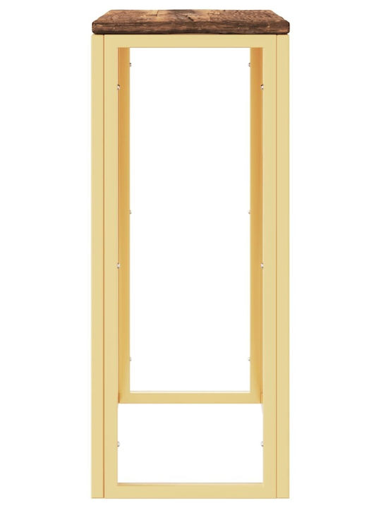 Solid Wood Console Table Gold L70xW30xH70cm