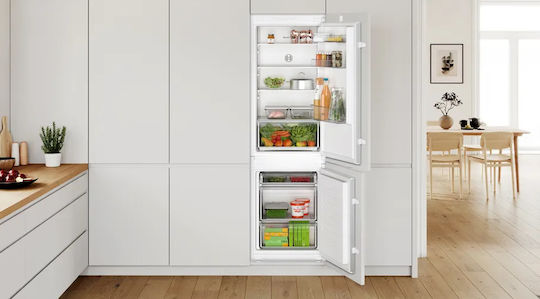 Bosch Combină frigorifică încorporată 267lt Î177.2xL54.1xA54.8cm. Alb KIV86NSE0