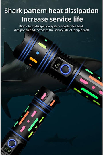 Rechargeable Flashlight LED with Maximum Brightness 4000lm Black