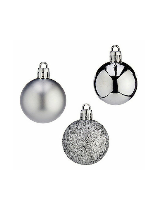 Krist+ Christmas Plastic Set Ornaments Silver 12pcs