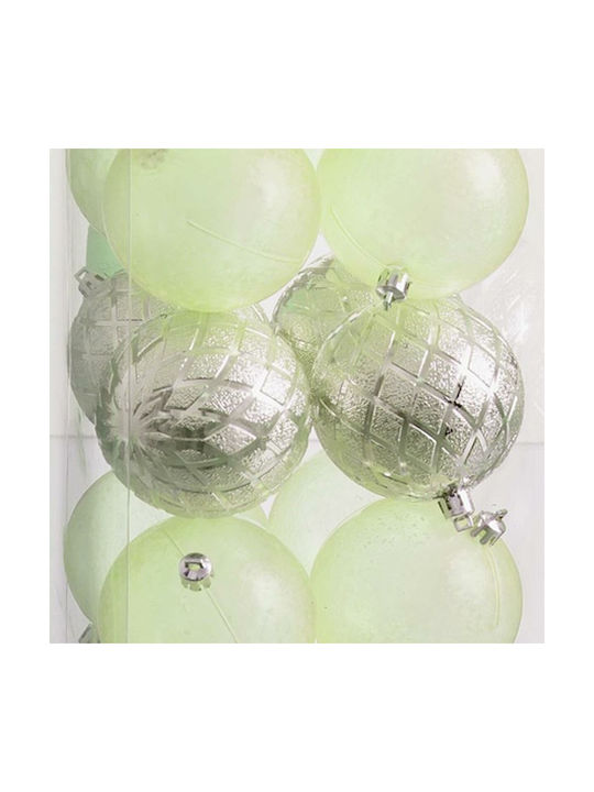 BigBuy Christmas Ball Ornament Green 8cm 20pcs