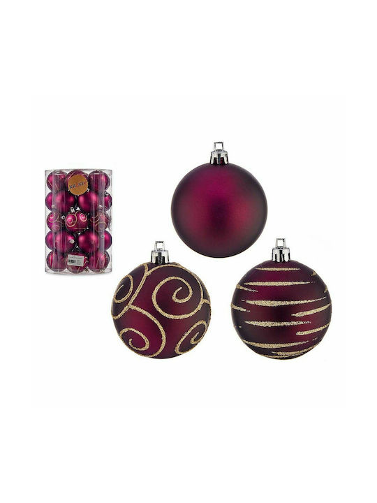 Krist+ Christmas Plastic Set Ornaments Purple 6cm 4pcs