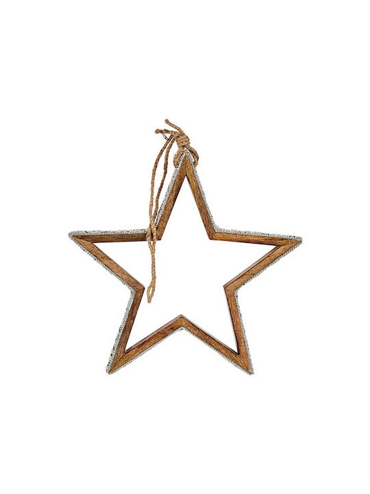 Krist+ Christmas Wooden Star Ornament Silver 6x28.5cm