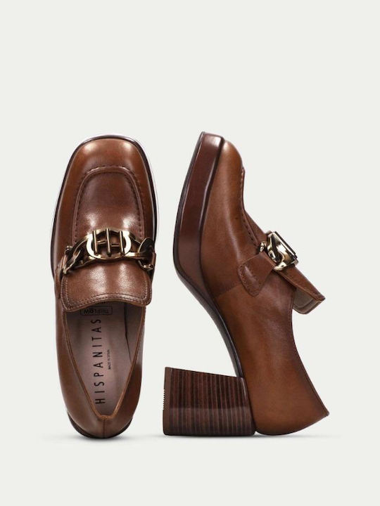 Nikistore Pantofi cu toc Tabac Brown