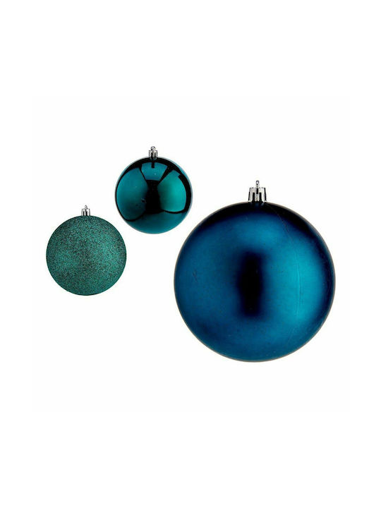 Krist+ Christmas Plastic Set Ornaments Blue 11x10cm 12pcs