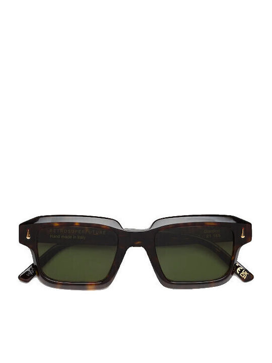 Retrosuperfuture Unisex Sonnenbrille mit Braun Schildkröte Kunststoff Gestell und Grün Linse GIARDINO-VK2