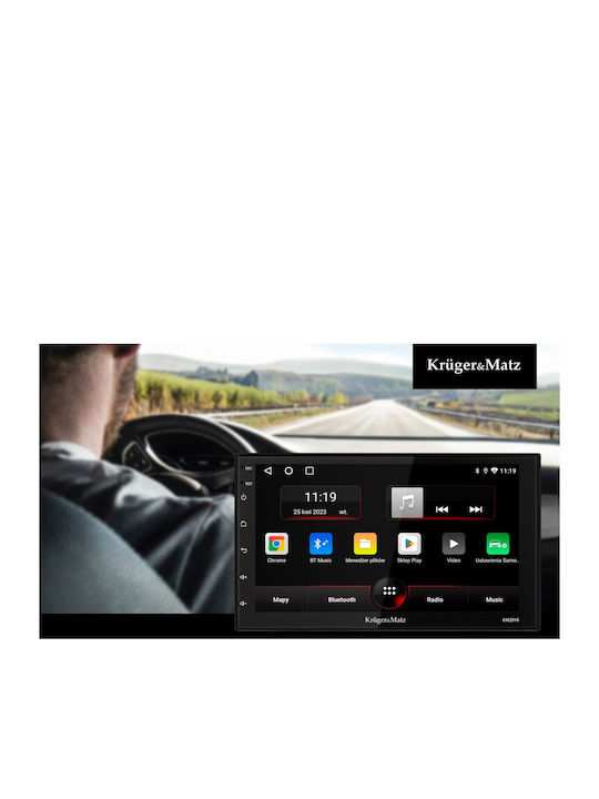 Kruger & Matz Автомобилна Аудио Система 2DIN (Блутут/USB/WiFi/GPS/Apple-Carplay/Android-Auto) с Тъчскрийн 7"
