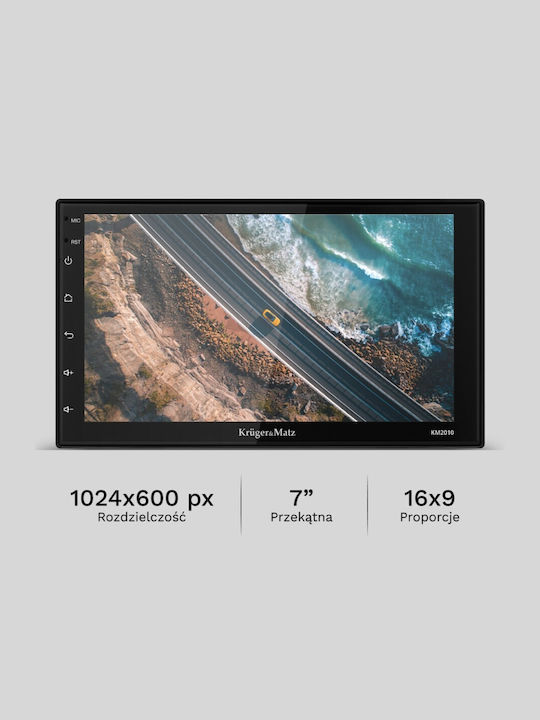 Kruger & Matz Автомобилна Аудио Система 2DIN (Блутут/USB/WiFi/GPS/Apple-Carplay/Android-Auto) с Тъчскрийн 7"