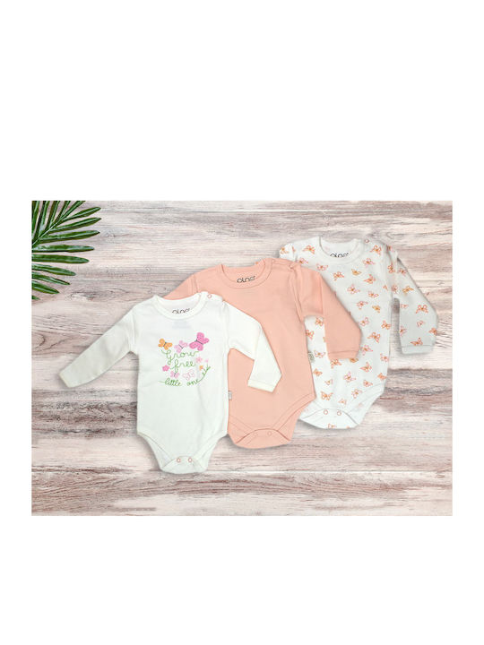 Babydom Baby Bodysuit Underwear Set Long-Sleeved Powder