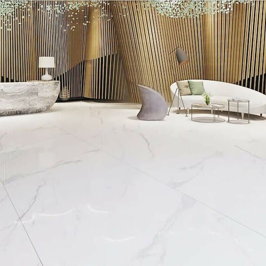 Winasa Ceramica Polo Carrara Placă Interior din Granit Lucios 60x60cm Alb