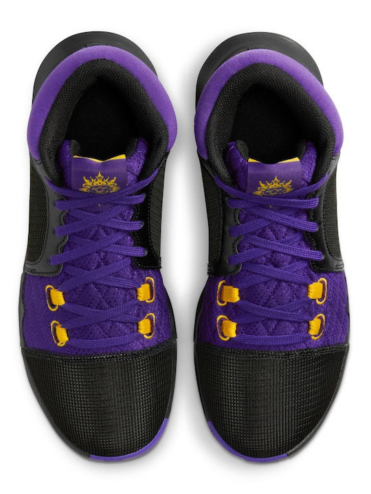 LeBron Witness 8 Ψηλά Μπασκετικά Παπούτσια Μαύρο / Field Purple / University Gold
