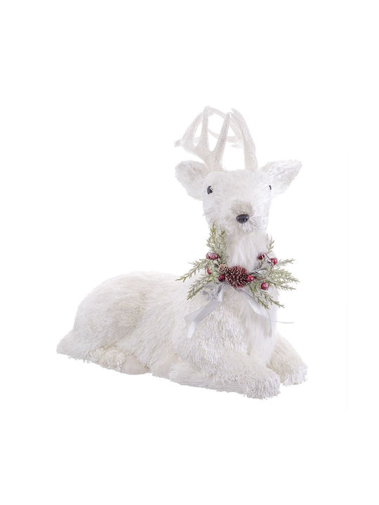 BigBuy Christmas Figure Deer White Height 63cm