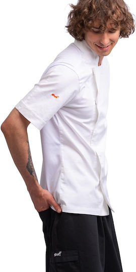 strongAnt Coat Chef 100% Microfiber White with Short Sleeve