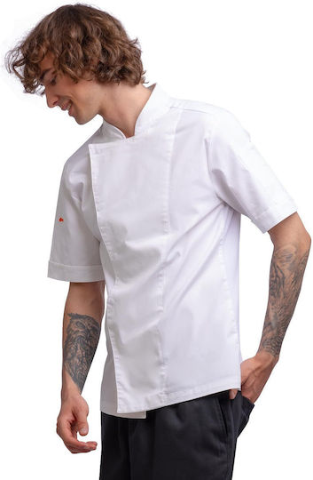 strongAnt Coat Chef 100% Microfiber White with Short Sleeve