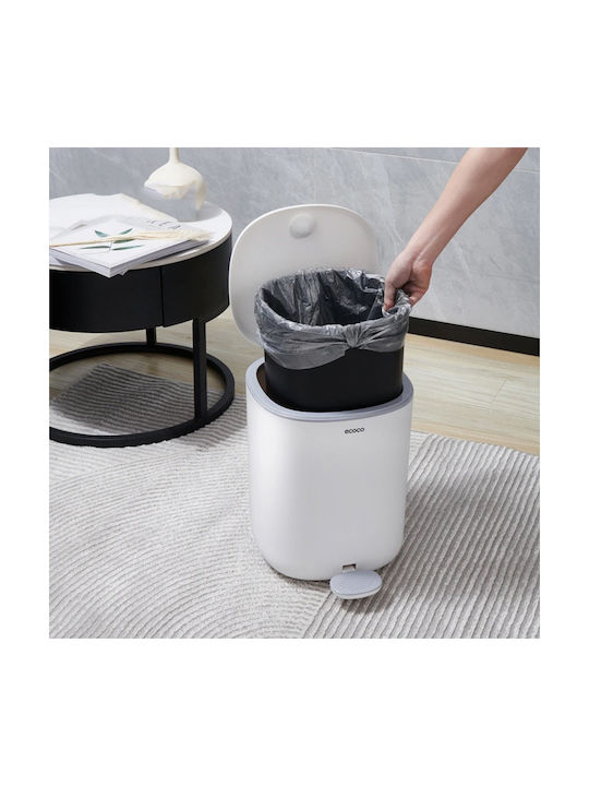 Ecoco Waste Bin Waste Plastic with Pedal White 11lt 1pcs