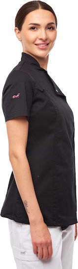 strongAnt Σακάκι Σεφ 100% Microfiber Γυναικείο Μαύρο με Μακρύ Μανίκι