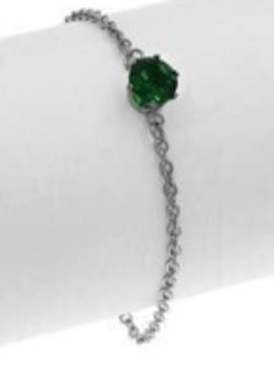 Fito+ Bracelet Chain with Green Zircon made of Steel with Zircon