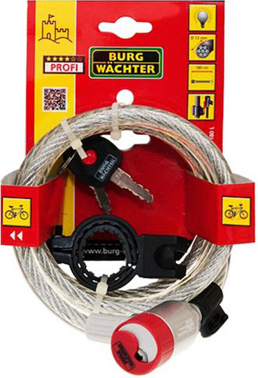 Burg Wachter Bicycle Cable Lock with Key