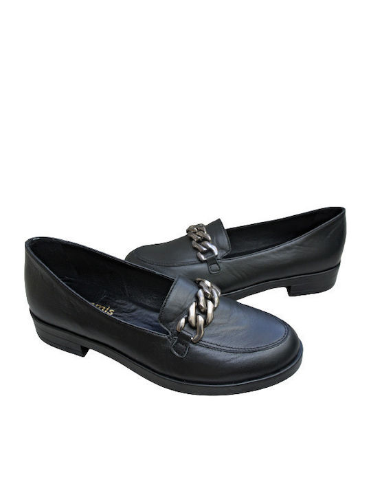 Δερμάτινα Γυναικεία Loafers σε Μαύρο Χρώμα