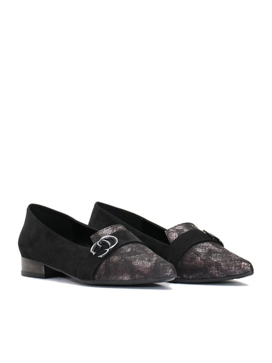 Irene Leather Women's Loafers in Black Color