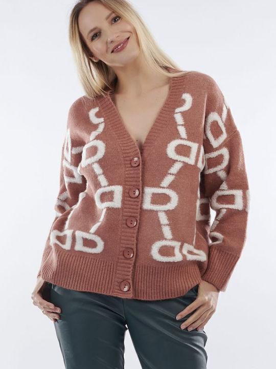 Women's Knitted Cardigan Camel.