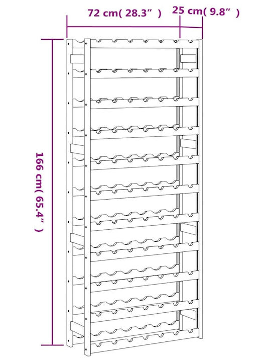 vidaXL С крака Κάβα Ποτών Дърво Кафяв 72x25x166εκ.