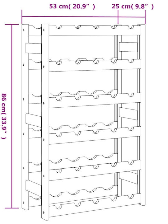 vidaXL Επιδαπέδια Κάβα Ποτών Ξύλινη Καφέ 53x25x86εκ.