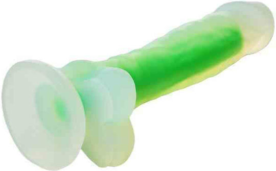 Dream Toys Ρεαλιστικό Dildo με Όρχεις και Βεντούζα Πράσινο 17.5cm