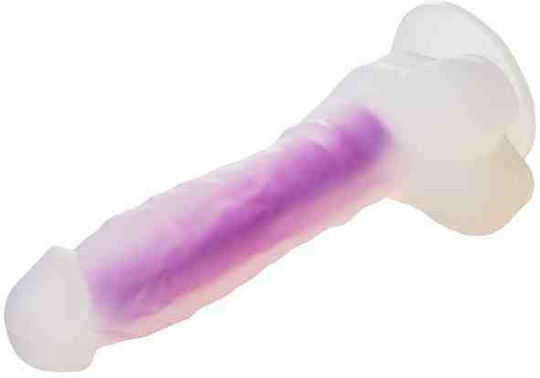 Dream Toys Glass Dildo with Balls and Suction Cup Purple 19cm