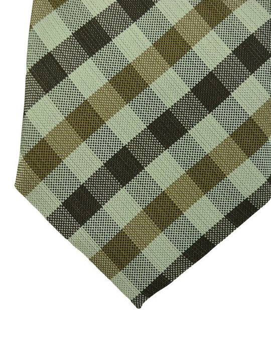 Makis Tselios Fashion Men's Tie Silk Printed in Brown Color