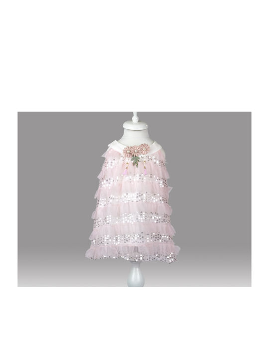 Babydom Kids Dress with Sequins Pink